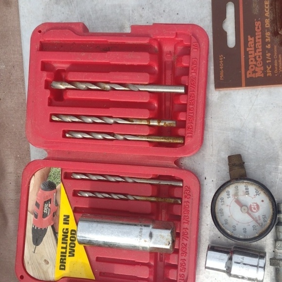 Red Drill Bit Set and Pliers - Picture 5 of 5